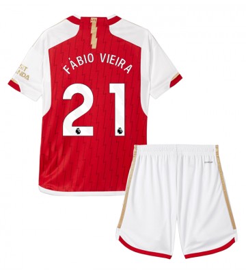 Arsenal Fabio Vieira #21 Hjemmebanesæt Børn 2023-24 Kort ærmer (+ korte bukser)